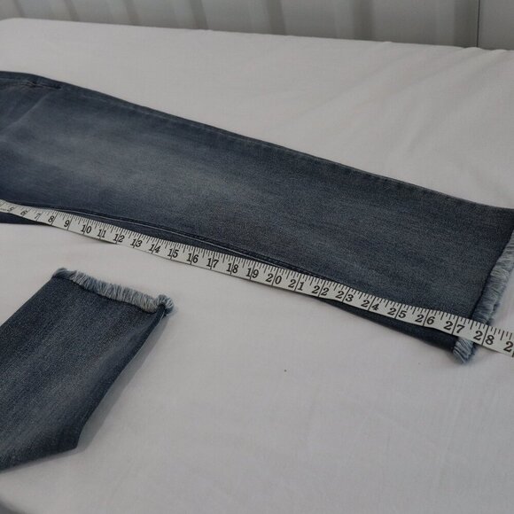 New APNY Womens Denim Raw Hem Trouser Jeans Size 8 Ankle length High Rise NWT - Picture 11 of 11